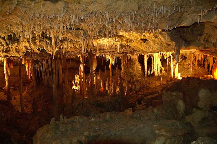 Sehenswürdigkeiten in Australien - Interior of one of the caves at Naracoorte, South Australia.