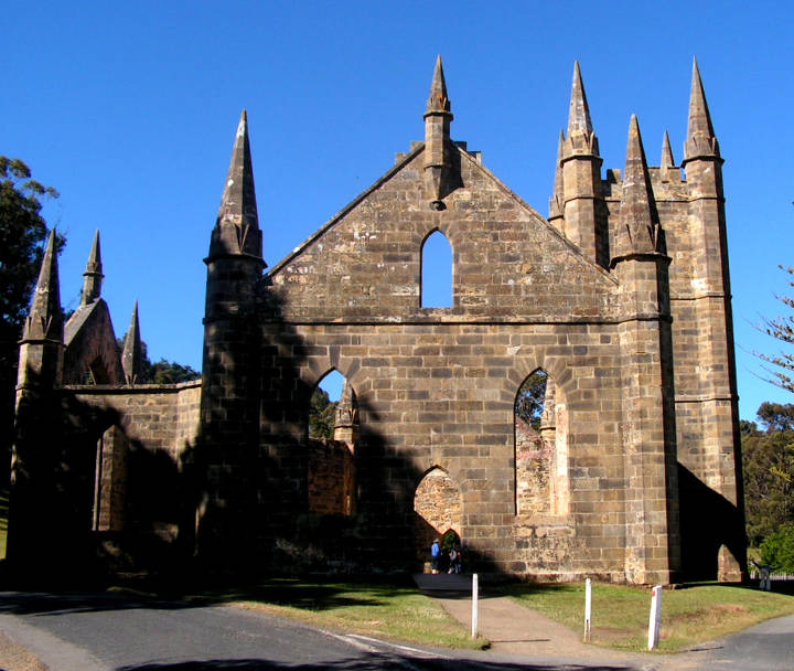 Sehenswürdigkeiten in Australien - Convict Church in Port Arthur Tasmanien.