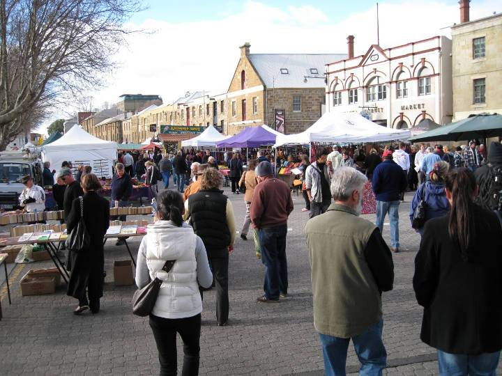 Sehenswürdigkeiten in Australien - The Salamanca Market in Hobart, Tasmania, Australia.