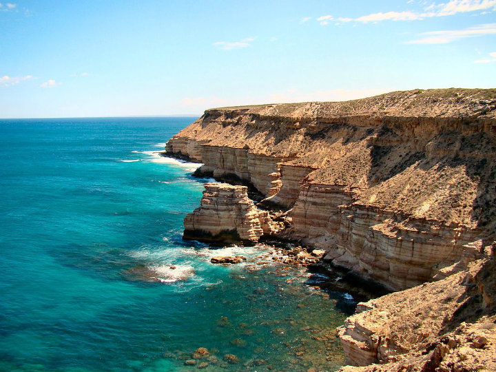 Sehenswürdigkeiten Australien - Kalbarri National Park, from the part of the park along the coast south of the town of Kalbarri. This particular formation is called Island Rock.