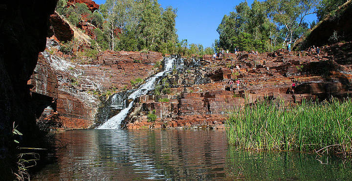 Sehenswürdigkeiten in Australien -Fortescue Falls - Karijini NP (WA).